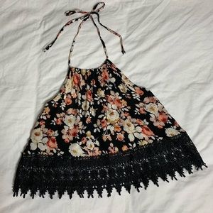 Halter 🌸 Floral 🌺 Crop
